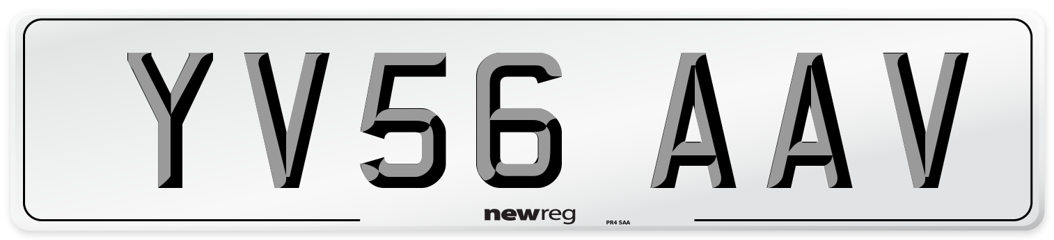 YV56 AAV Number Plate from New Reg